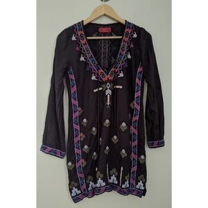 Tigerlily Embroidered 100% Viscose Aztec Tunic Top